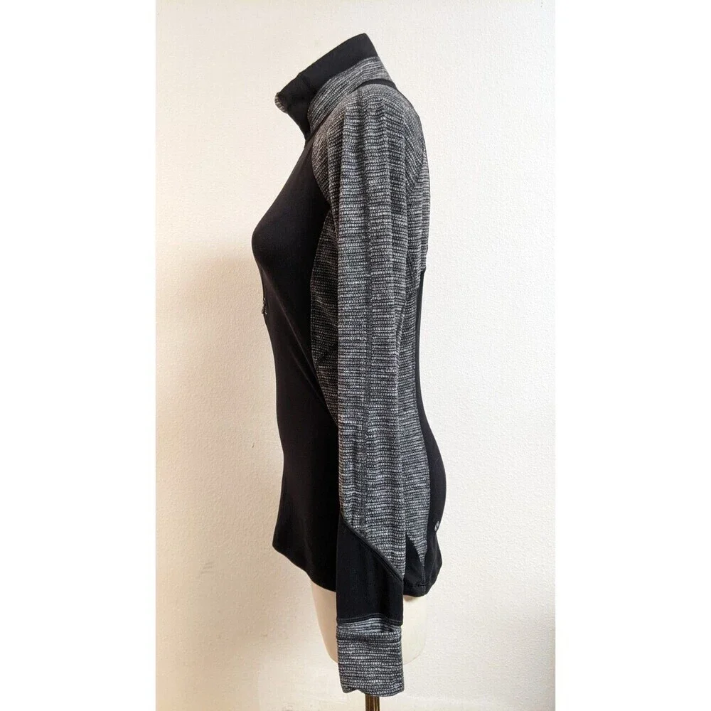 Women's Lululemon Race Your Pace 1/2 Zip Black / Coco Pique Black Pullover Top 6